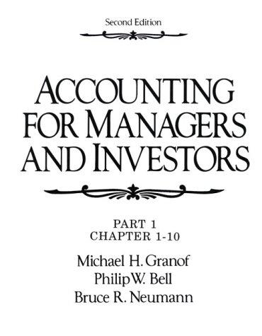 Cover for Accounting for managers and investors
