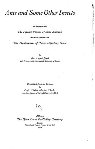 Cover for Ants and some other insects