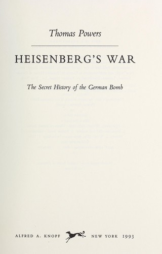 Cover for Heisenberg's war