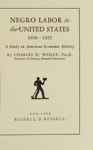 Cover for Negro labor in the United States, 1850-1925
