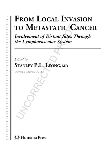 Cover for From local invasion to metastatic cancer