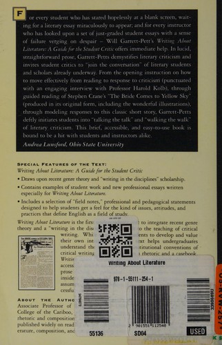 Cover for Writing about literature