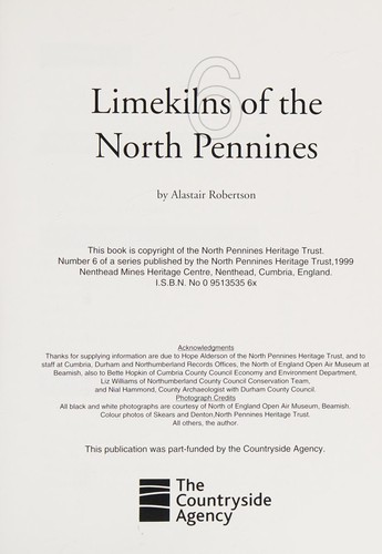 Cover for Limekilns of the North Pennines