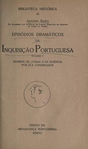 Cover for Episódios dramáticos da inquisição portuguesa