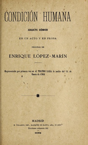 Cover for Condición humana