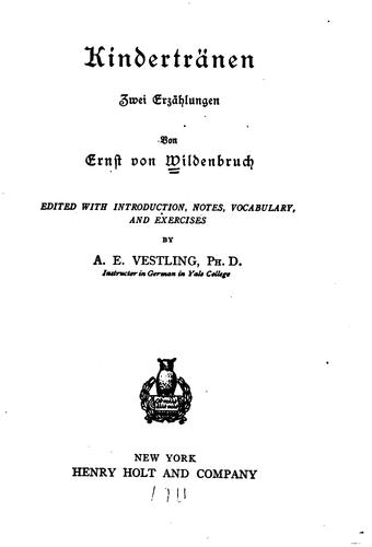 Cover for Kindertränen