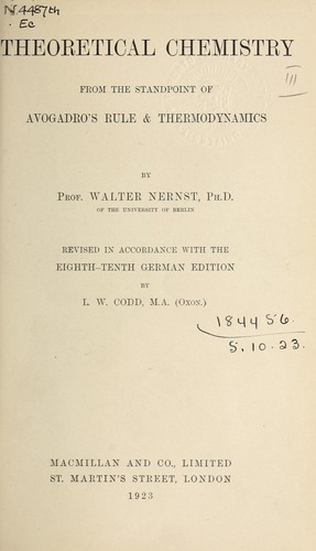 Cover for Theoretical chemistry
