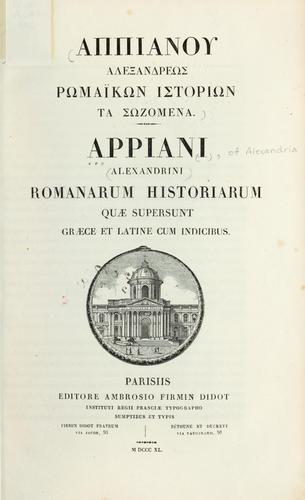 Cover for Romanarum historiarum quae supersunt