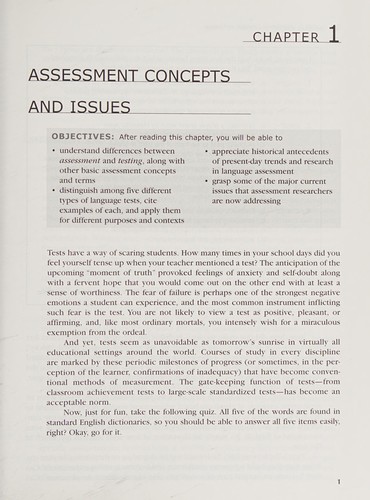 Cover for Language assessment