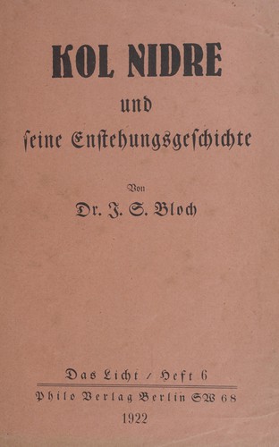 Cover for Kol Nidre und seine Entstehungsgeschichte
