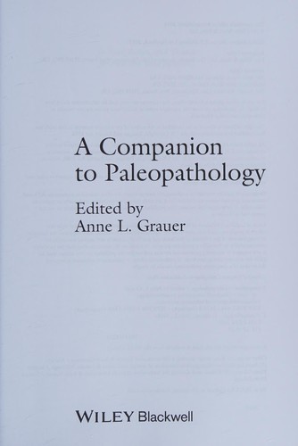 Cover for Companion to Paleopathology