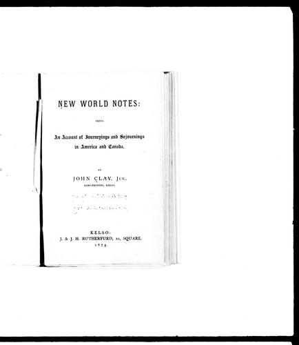 Cover for New World notes