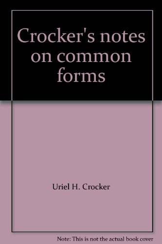 Cover for Crocker's notes on common forms