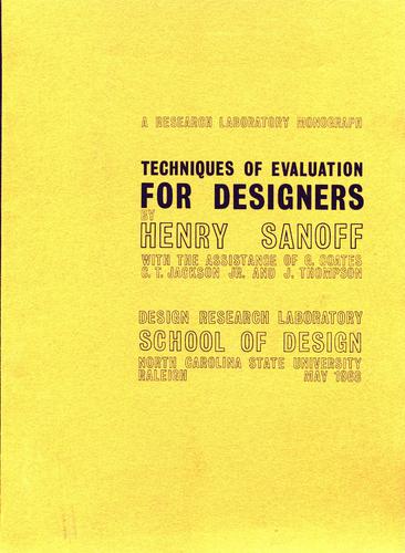 Cover for Techniques of evaluation for designers.