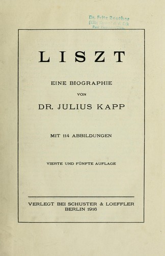 Cover for Liszt