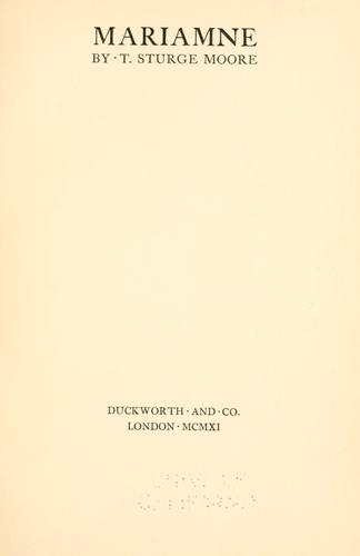 Cover for Mariamne