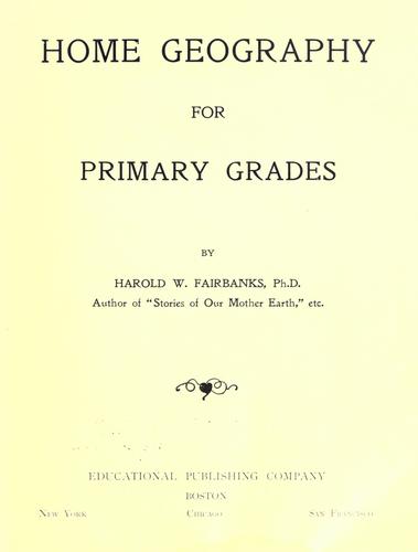Cover for Home geography for primary grades