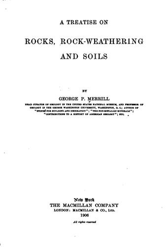 Cover for treatise on rocks, rock-weathering and soils