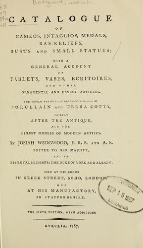 Cover for Catalog of cameos, intaglios, medals, bas-reliefs, busts and small statues