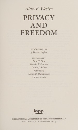 Cover for Privacy and freedom
