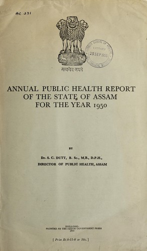 Cover for Annual sanitary report of the Province of Assam