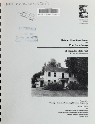 Cover for Building conditions survey for the farmhouse