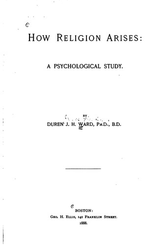 Cover for How Religion Arises: A Psychological Study ...
