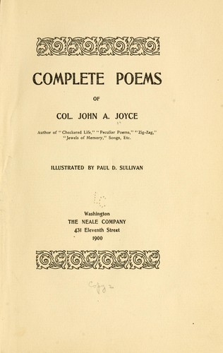 Cover for Complete poems of Col. John A. Joyce