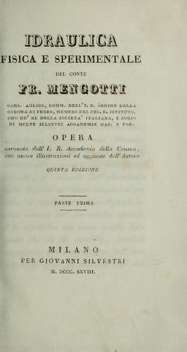 Cover for Idraulica fisica e sperimentale