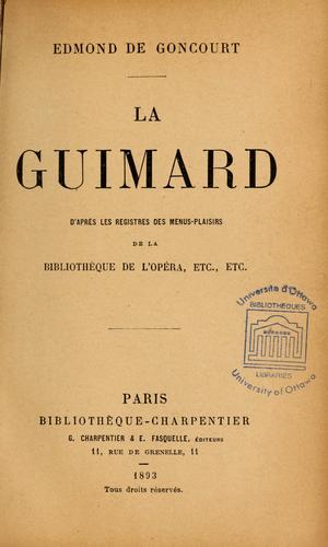 Cover for La Guimard