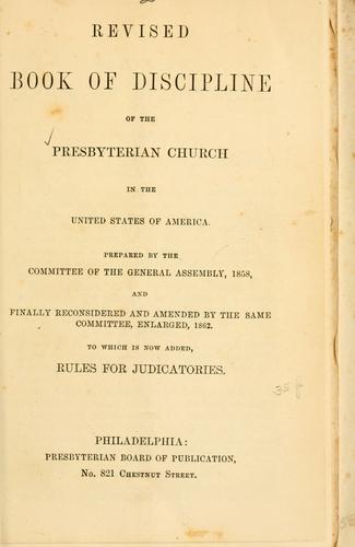 Cover for The revised book of discipline of the Presbyterian Church in the United States of America