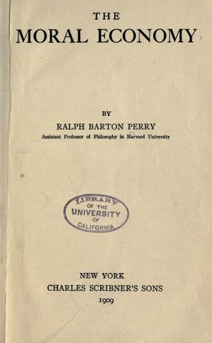 Cover for The moral economy