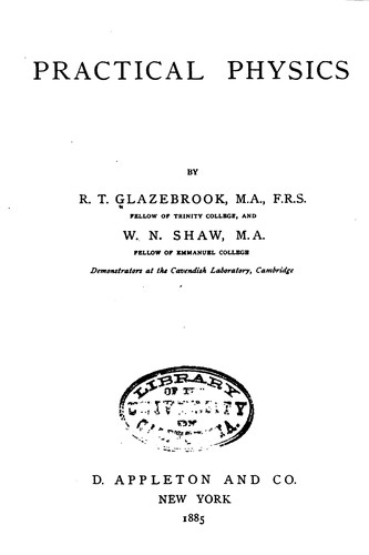 Cover for Practical Physics