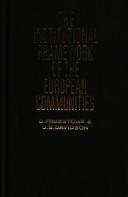 Cover for The institutional framework of the European Communities