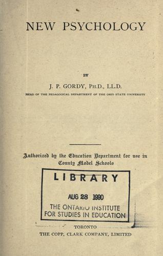 Cover for New psychology