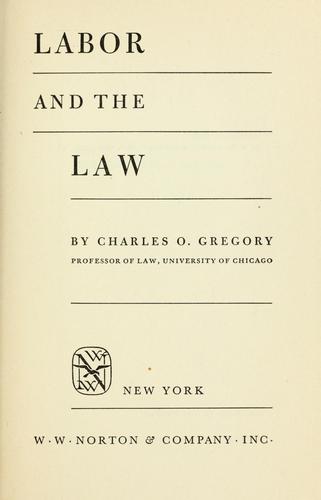Cover for Labor and the law