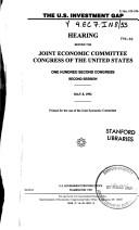 Cover for The U.S. investment gap
