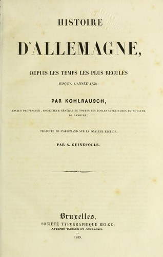 Cover for Histoire d'Allemagne