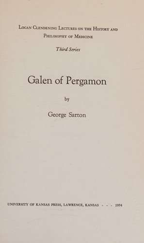 Cover for Galen of Pergamon.