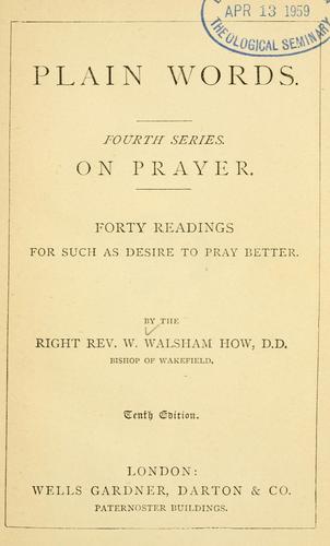 Cover for Plain words, fourth series, on prayer