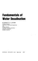 Cover for Fundamentals of water desalination