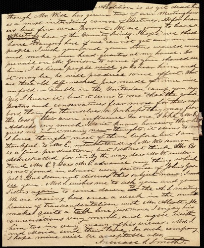 Cover for [Partial letter to Miss Caroline Weston]