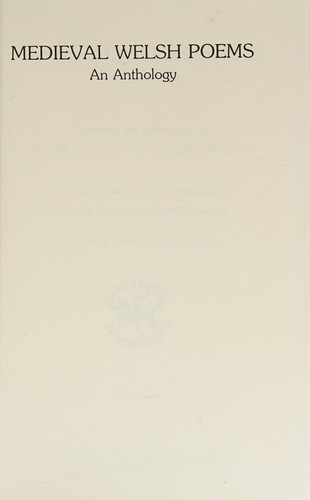 Cover for Medieval Welsh poems