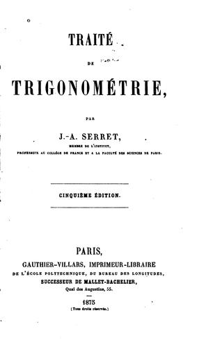 Cover for Traité de trigonométrie