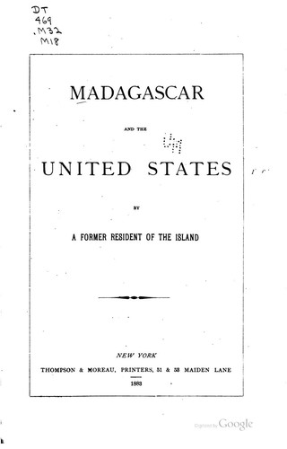Cover for Madagascar and the United States