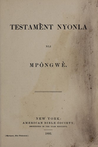 Cover for Testame  nt nyonla