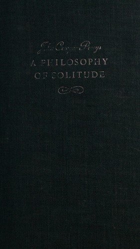 Cover for A philosophy of solitude