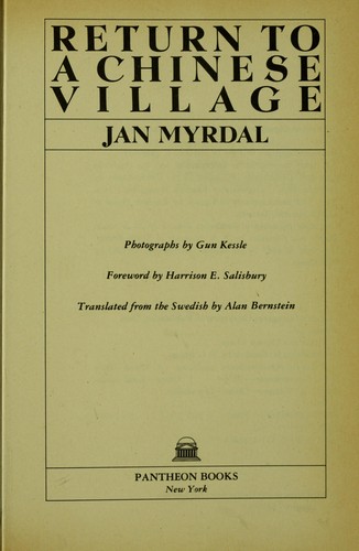 Cover for Return to a Chinese village