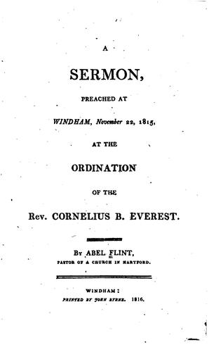 Cover for A Sermon Preached at Windham, November 22, 1815, at the Ordination of the ...