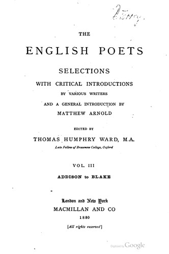 Cover for The English poets